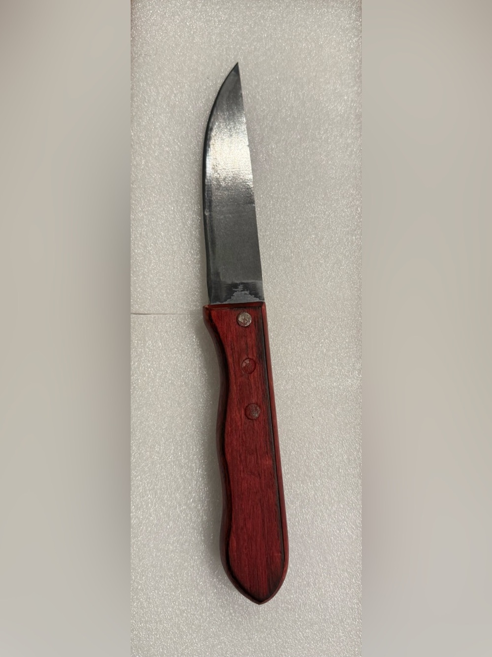 Custom Repurposed Vintage Wood-Handled Utility Knife - Red & Black Wood - Sharp